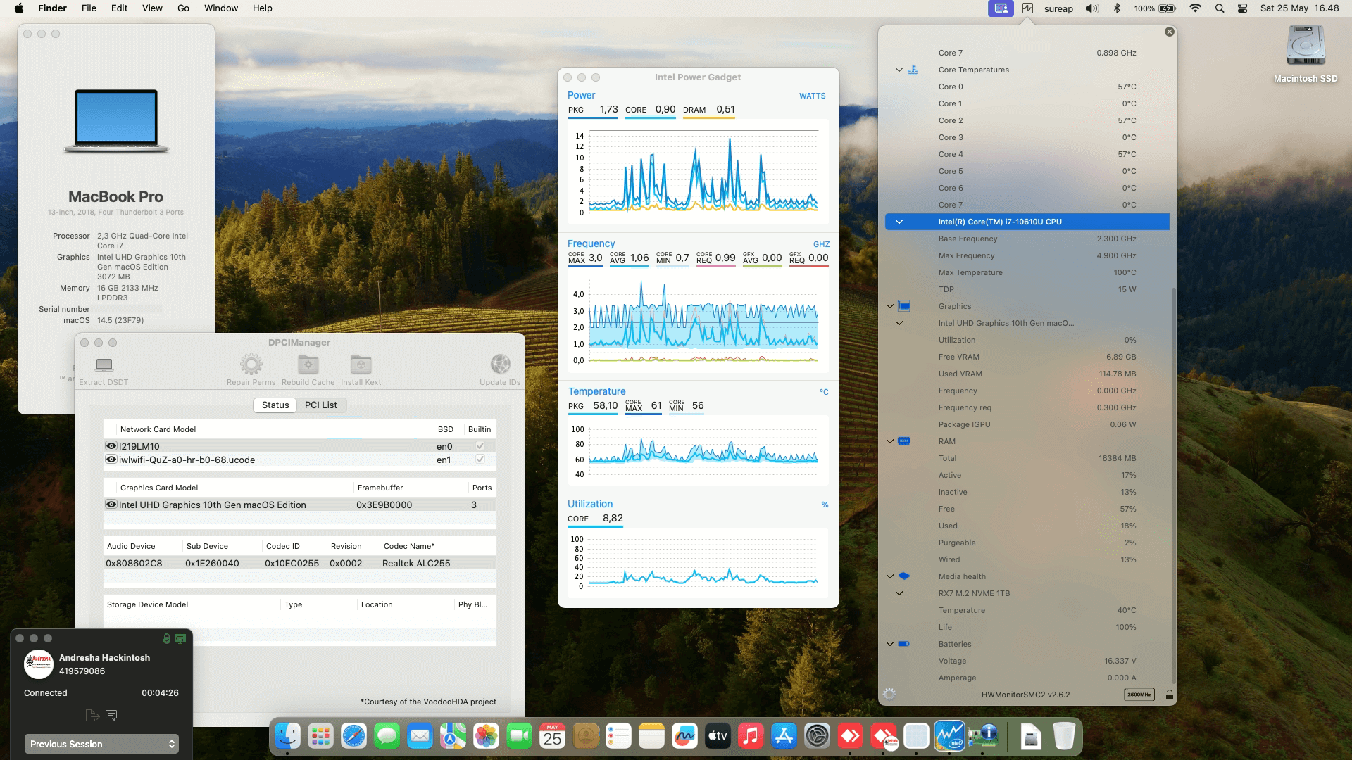 Success Hackintosh macOS Sonoma 14.5 Build 23F79 in Fujitsu LifeBook U9310